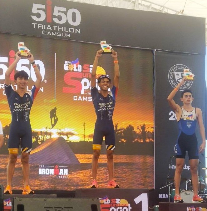 Andrew Kim Remolino (on top of the podium) during the awarding.