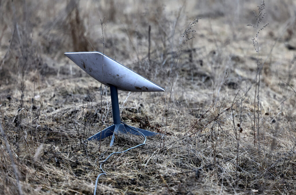 Russia using thousands of SpaceX Starlink terminals in Ukraine, WSJ says. A Starlink satellite internet system is set up near the frontline town of Bakhmut amid Russia's attack on Ukraine, Donetsk region, Ukraine March 8, 2023. REUTERS (File Photo)