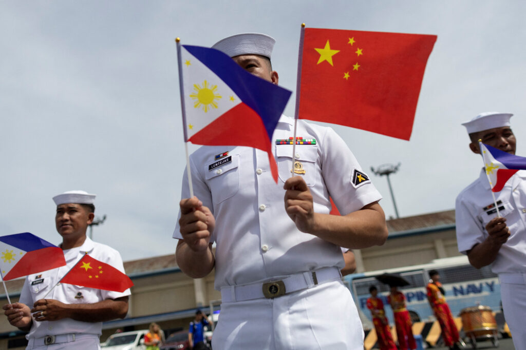 Philippines and Chinese flags 