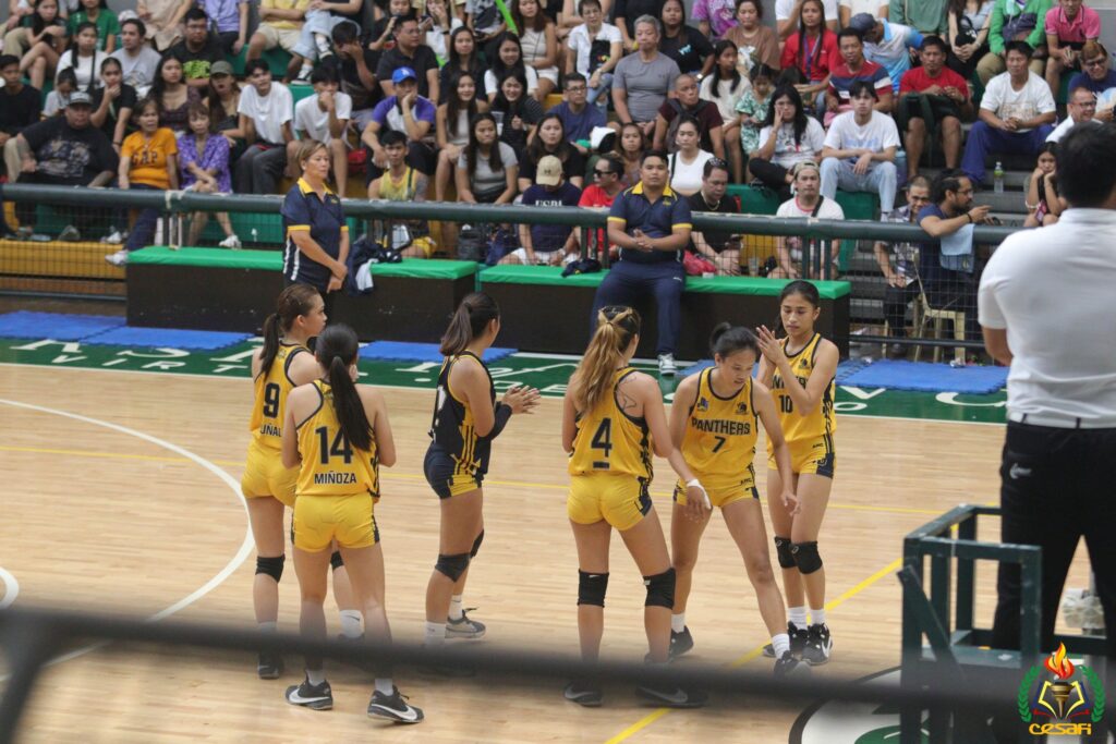 USP-F Lady Panthers players during their Cesafi women's volleyball finals. | Photo from Cesafi