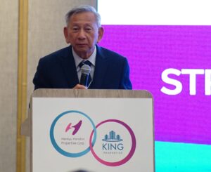 Mario A. King addresses guest during the signing ceremony of the agreement between King Properties and Hankyu Hanshin Properties Corp.