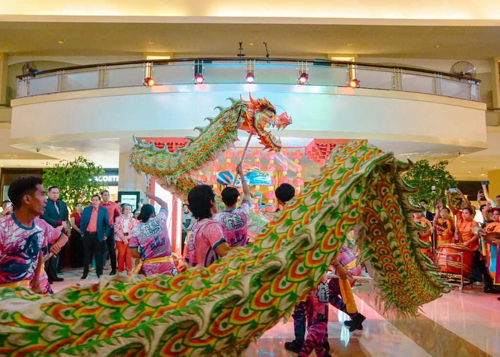 Traditional Dragon Dance ushering good luck and blessings at the Waterfront Cebu City Hotel and Casino 