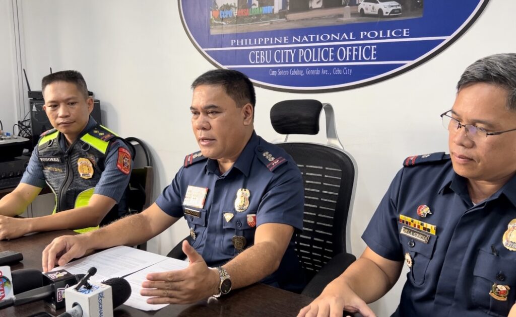 Hit-and-run Cebu. ‘Hit-and-run’ suspect claims that he was not the driver. In photo Police Colonel Ireneo B. Dalogdog, City Director of the Cebu City Police Office (CCPO), talks about the process of their investigation on the hit-and-run of a young basketball player in a press conference. | Mark Bandolon