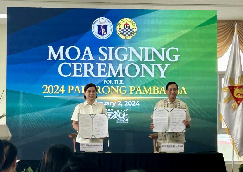 Sara Duterte, Mike Rama signed Memorandum of Agreement (MOA) for the 2024 Palarong Pambansa