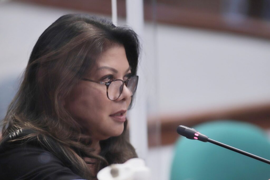 FILE PHOTO: Lorraine Badoy during the House inquiry on the alleged fake news peddling and franchise violations of the Sonshine Media Network International (SMNI), November 30, 2023. The Supreme Court has found Badoy, former spokesperson of the government’s anti-insurgency task force, guilty of indirect contempt for red-tagging a Manila Regional Trial Court (RTC) judge.| PHOTO FROM HOUSE OF REPRESENTATIVE