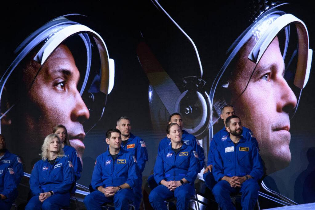 NEW NASA astronauts, 'The Flies', graduate. NASA Artemis astronaut candidates attend their graduation ceremony at Johnson Space Center in Houston, Texas, on March 5, 2024. (Photo by Mark Felix / AFP)