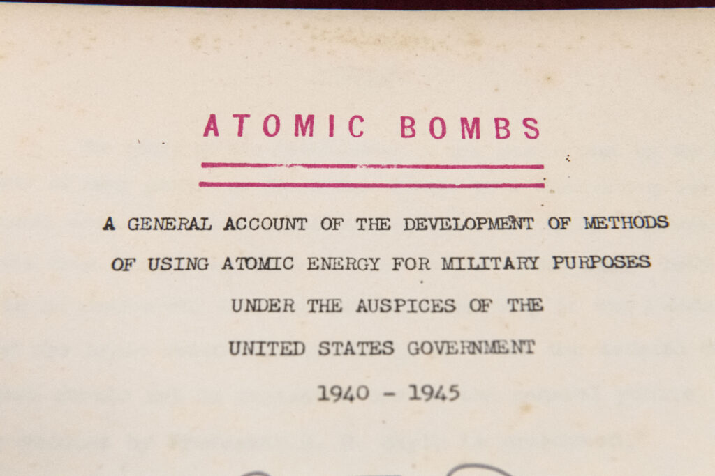 Hiroshima Oppenheimer Oscars. Hiroshima grapples with 'Oppenheimer' Oscars success. In photo is a report issued on the atomic bomb program before the dropping of the bomb on Hiroshima, and signed by J. Robert Oppenheimer and others in the program, is displayed at RR Auction House in Boston, Massachusetts, on March 8, 2024. The document which includes  is at auction from February 23 to March 13, 2024. (Photo by Joseph Prezioso / AFP)