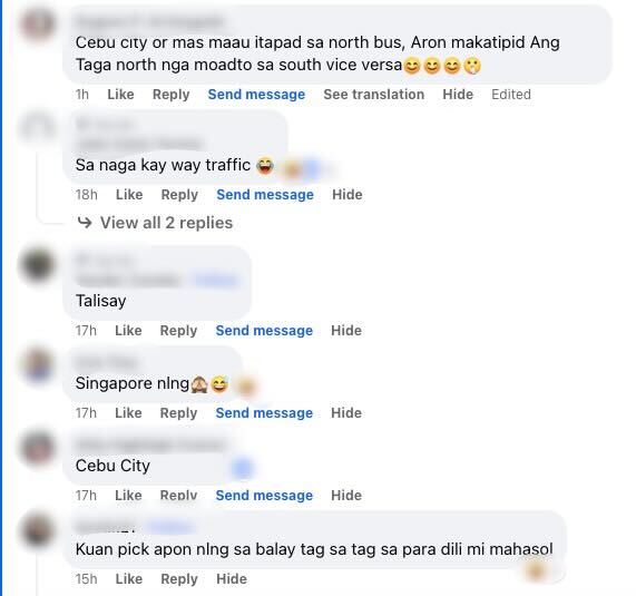 Netizens turn to dry humor as they give their take on CSBT transfer plan from Cebu City to Talisay. These are some of their comments on the issue.