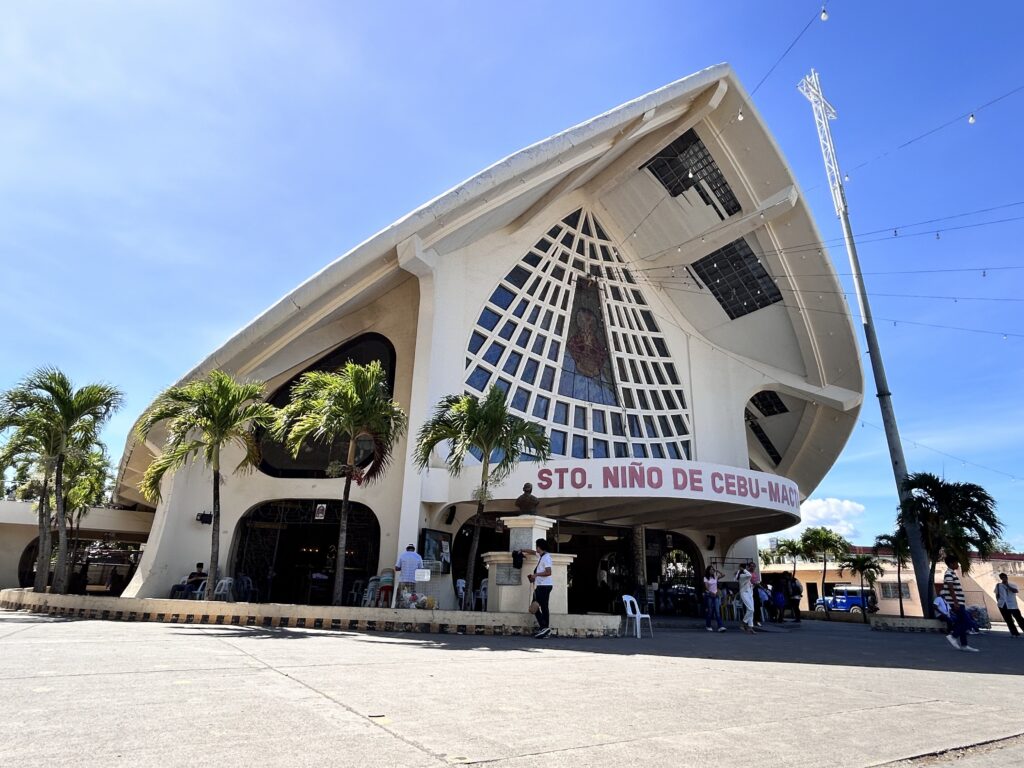 Visita Iglesia: Sto. Niño de Cebu Mactan Parish in Mactan. Facade of church.