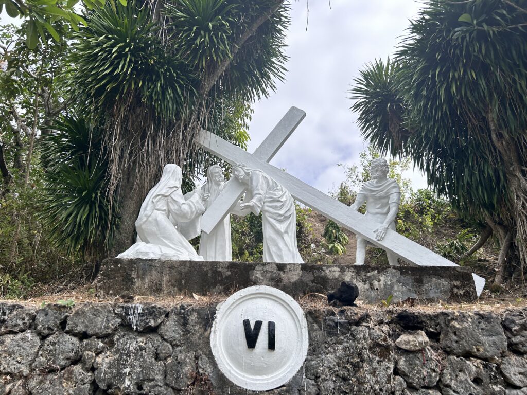 This is one of the stations of the cross in Good Shepherd in Banawa.