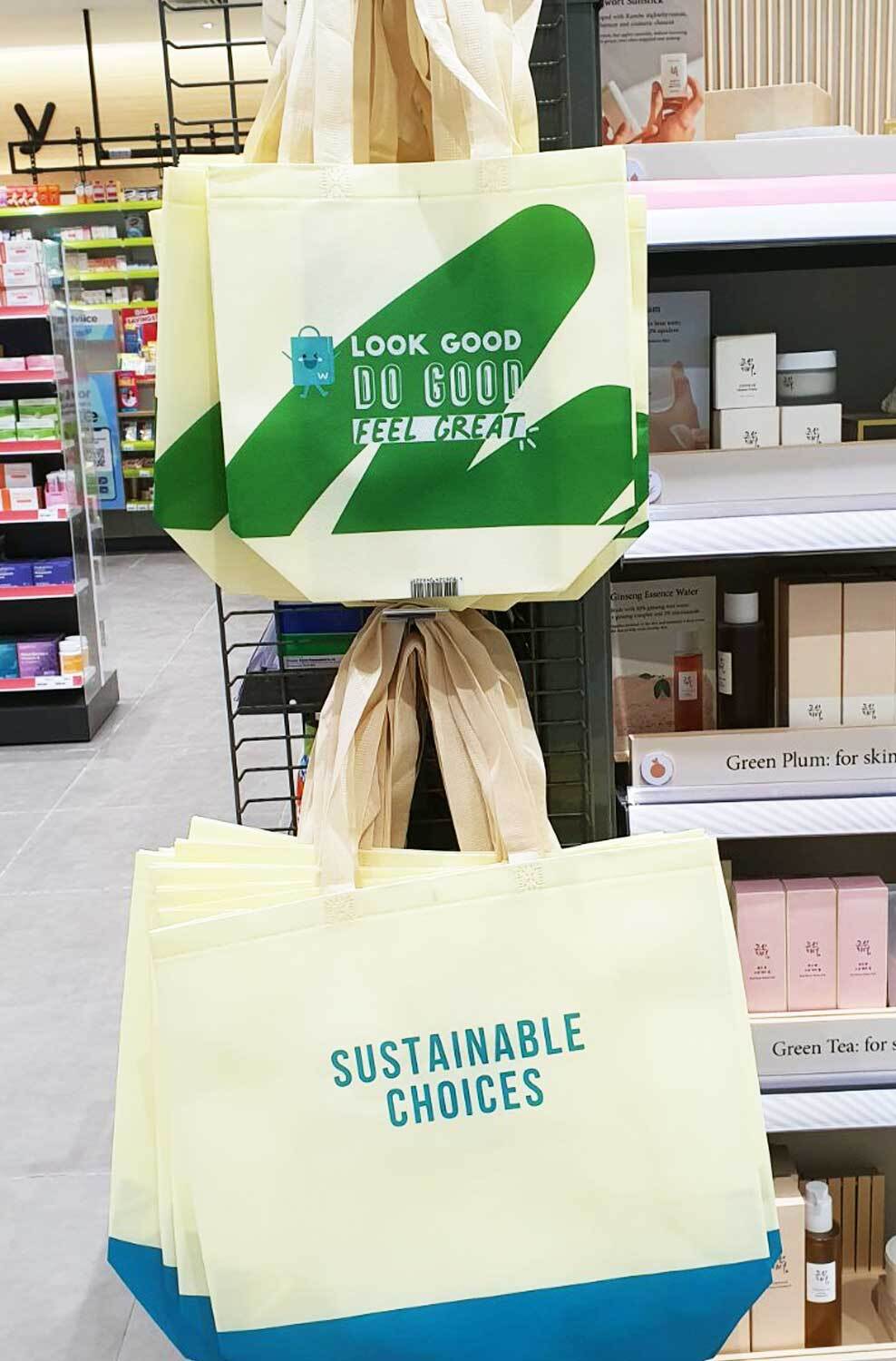 Reusable bag options at Watsons that everyone can choose from