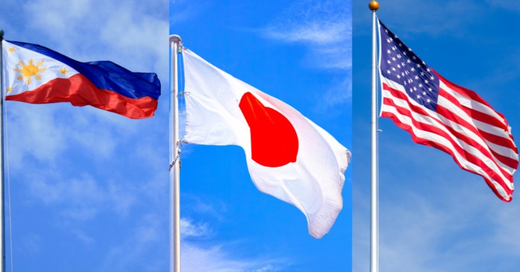 Philippine, Japan and United States flags