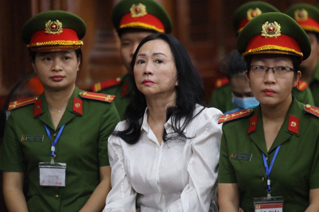 Vietnam real estate tycoon sentenced to death for fraud. Vietnamese property tycoon Truong My Lan (C) looks on at a court in Ho Chi Minh city on April 11, 2024.| AFP