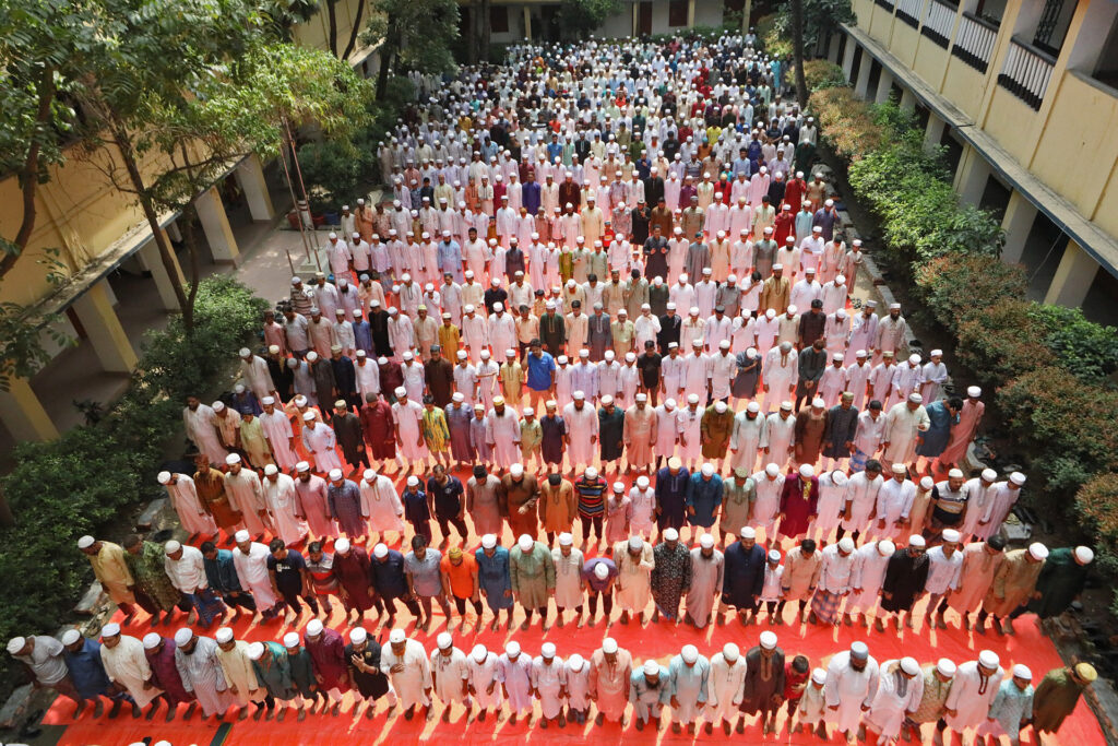 Bangladesh shuts schools as heatwave hits. In photo are Muslims offering prayers for rain in Dhaka on April 24, 2024. Millions of pupils in Bangladesh were told to stay home this week as the South Asian nation swelters through one of its worst heatwaves on record, with temperatures 4-5 degrees Celsius (7.2-9 degrees Fahrenheit) above the long-term average. | AFP