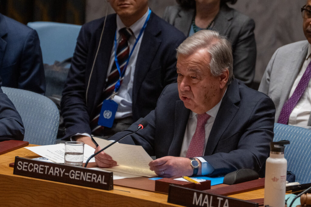 UN chief: Middle East, world cannot 'afford more war',  he warned the international community on the implications of Iran attack on Israel. United Nations Secretary-General António Guterres speaks during an emergency meeting at the United Nations Security Council on April 14, 2024 at U.N. Headquarters in New York City.| Getty Images via AFP)