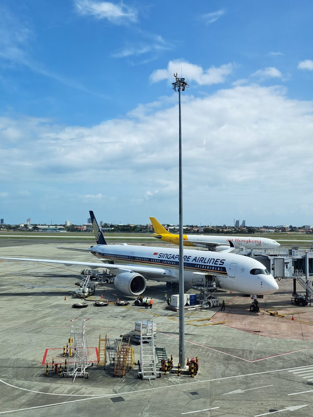 Aircraft are seen parked at the Mactan-Cebu International Airport, the Philippines' second busiest air hub. 
