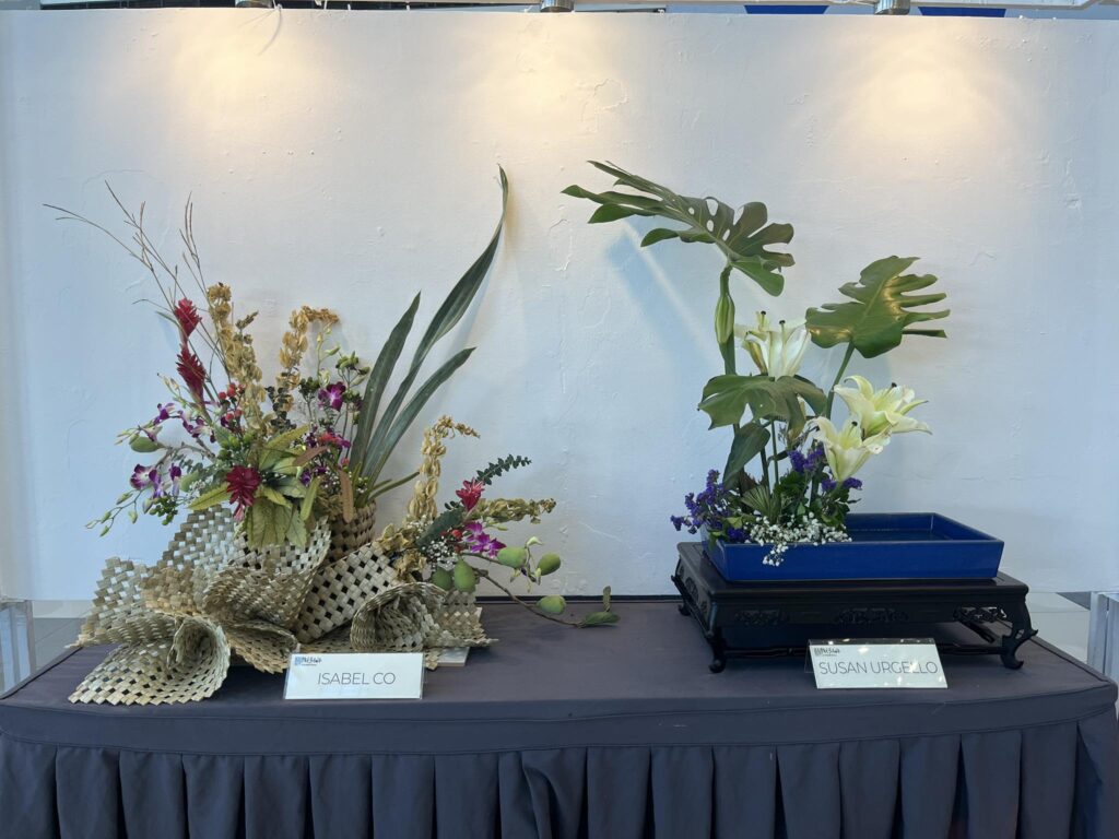 Flower arrangements by renowned Ikebana Artists