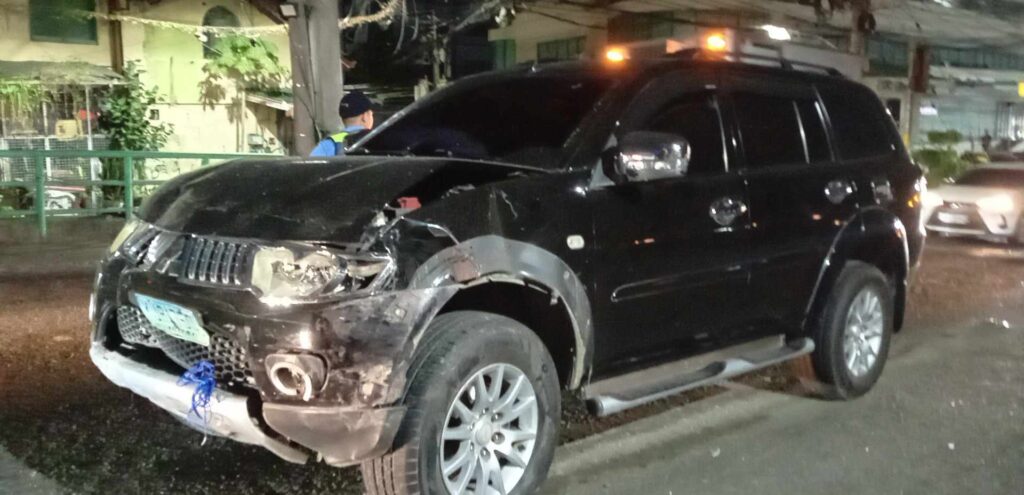 This is the Mitsubishi Montero that started the 3-vehicle collision in Barangay Banilad, Cebu City at past 3 a.m. today, April 22. | Paul Lauro