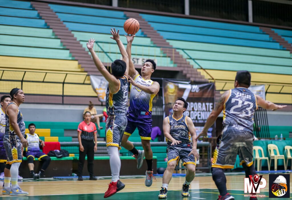 AEBC 7th Corporate Cup gets back into action on Friday. A player from EGS goes for a floater during their game against Strato in the AEBC 7th Corporate Cup. | Photo from AEBC