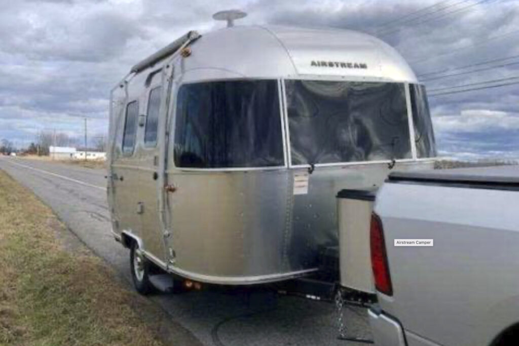 FLORIDA POLICE: Woman shoots drivers: This image provided by the New York State Police shows an Airstream trailer in Brownville, N.Y. Monika Woroniecka, a Long Island doctor, who was headed to upstate New York to see the solar eclipse with her family, fell out of the moving trailer on a highway and died, Saturday, April 6, 2024, authorities said. | New York State Police via AP