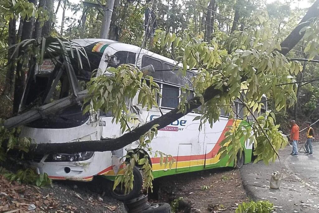 Naga accident: Woman tries to jump out of bus window, dies after bus crashes Naga into side of hill