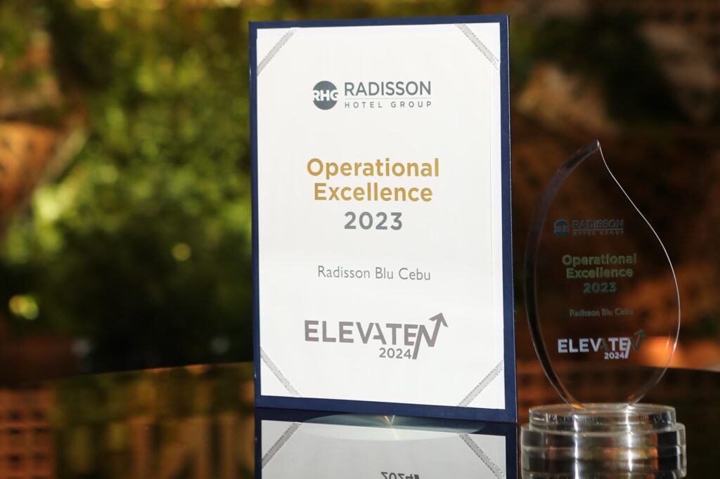 The 2023 Operational Excellence Award given to Radisson Blu