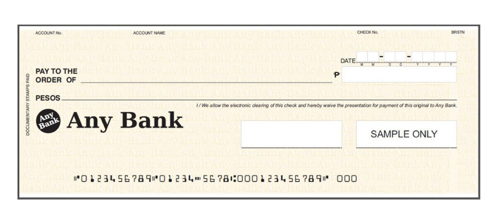 Checks in old format: This will be the last day banks will accept them. UPDATED LOOK The new check design adopted by the Philippine Clearing House Corp. Several banks on Monday reminded the public that they will accept only checks of this format and design starting May 1.