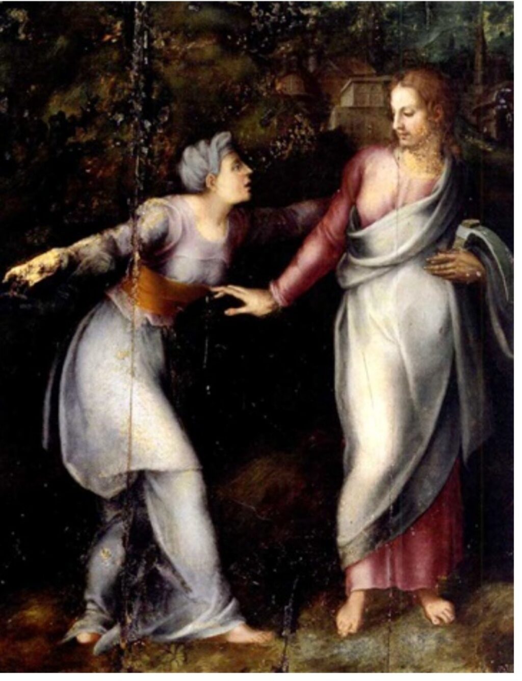 Mary Magdalene Easter and Noli Me Tangere. Noli Me Tangere painting (1531)  by Michelangelo 
