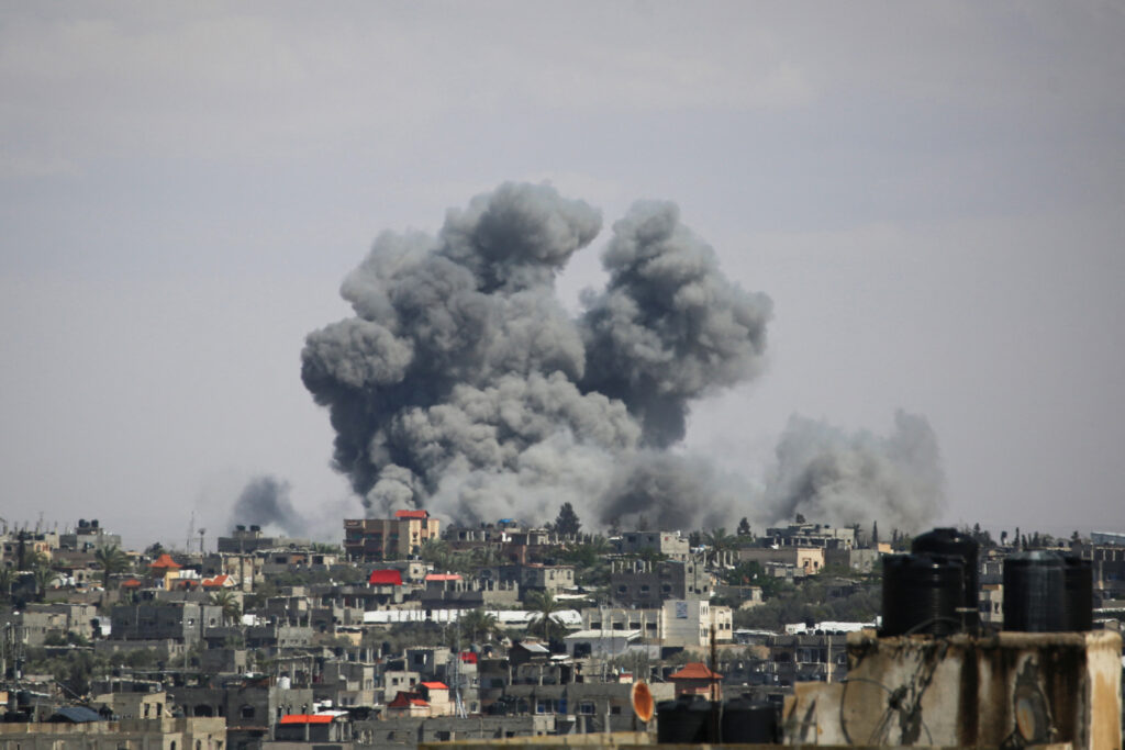 Destruction of Gaza in numbers. A picture taken on May 6, 2024 shows smoke billowing following bombardment east of Rafah in the southern Gaza Strip, amid the ongoing conflict between Israel and the Palestinian Hamas movement. The European Union's foreign policy chief Josep Borell condemned on May 6 Israel's order for Palestinians living in eastern Rafah to flee the Gazan city ahead of an expected ground assault. (Photo by AFP)