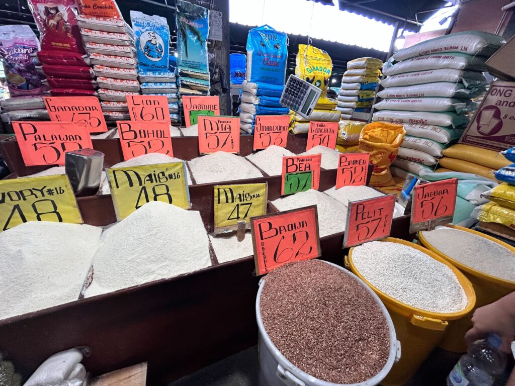 Market Prices Cebu. Different varieties of rice are sold at the Carbon Public Market. | Nina Mae Oliverio