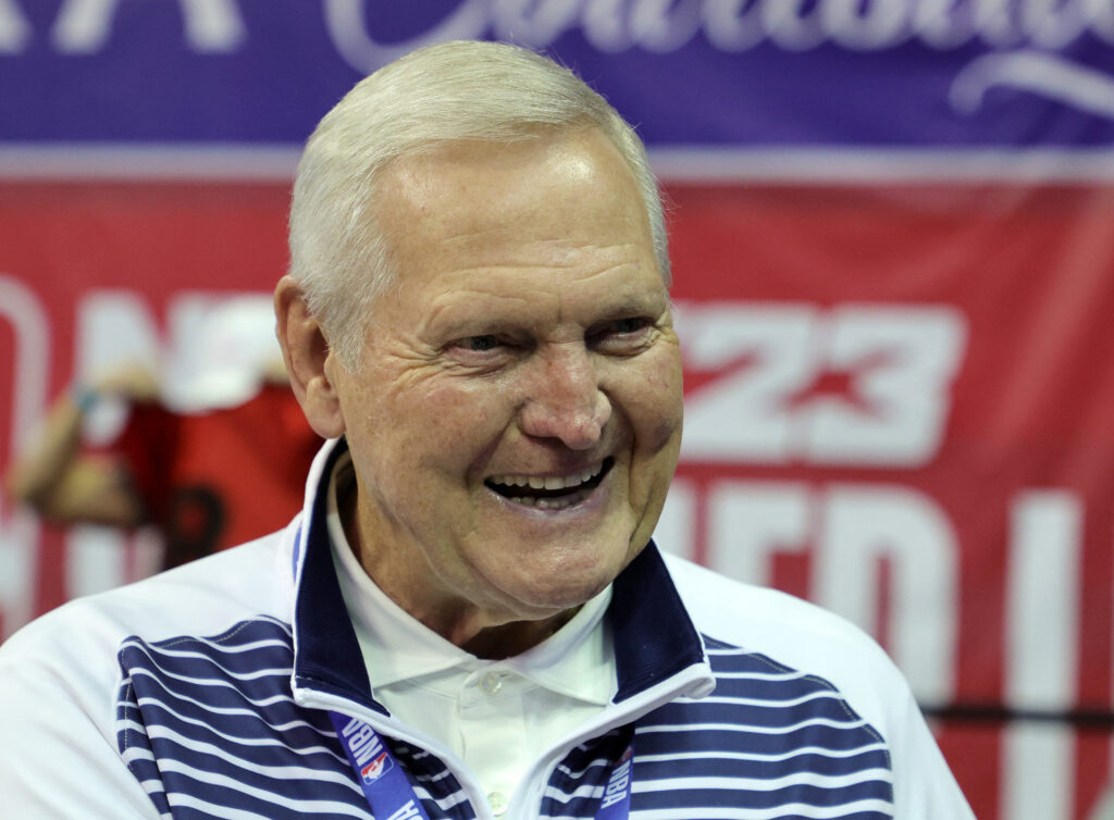 (FILES) LA Clippers executive board member Jerry West attends a game between the Orlando Magic and the Houston Rockets during the 2022 NBA Summer League at the Thomas & Mack Center in Las Vegas, Nevada, on July 7, 2022. Obsessive perfectionism and a deadly jump shot made Jerry West, who died on June 12, 2024 at the age 86, one of the greatest guards in NBA history. His uncompromising will to win and encyclopedic knowledge of the game also made him one of the league's all-time great executives. | GETTY IMAGES NORTH AMERICA / AFP
