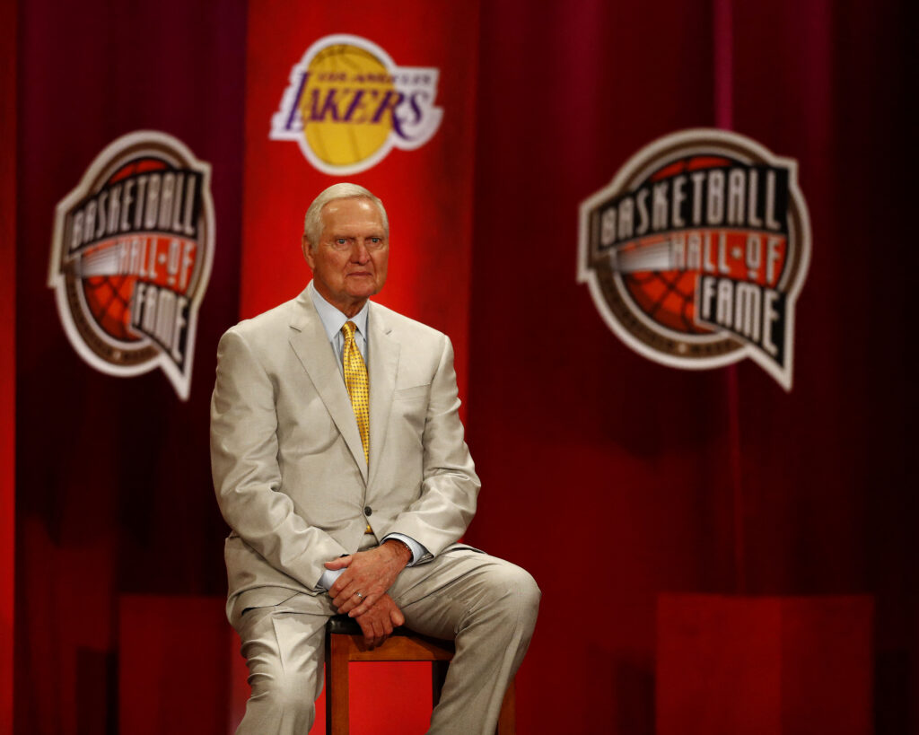 (FILES) NBA legend Jerry West looks on during the 2019 Basketball Hall of Fame Enshrinement Ceremony at the Symphony Hall in Springfield, Massachusetts, on September 6, 2019. | AFP