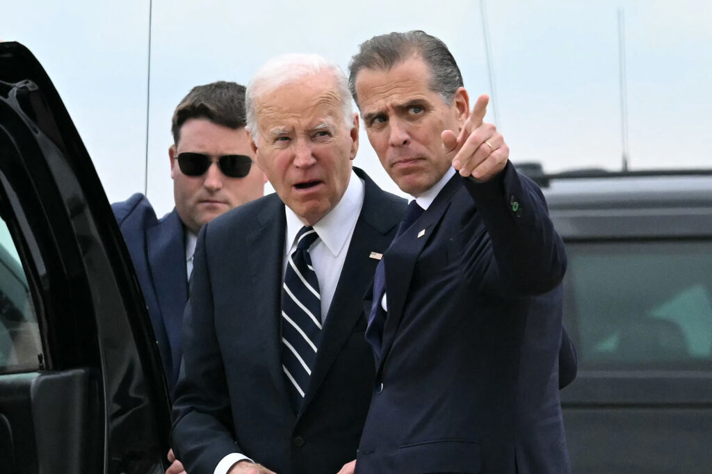 US President Biden's son convicted on all charges in gun case. US President Joe Biden talks with his son Hunter Biden upon arrival at Delaware Air National Guard Base in New Castle, Delaware, on June 11, 2024, as he travels to Wilmington, Delaware. | AFP