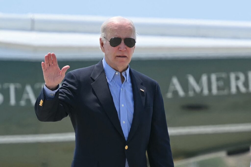 Eid message: Biden pushes ceasefire deal in Gaza. In photo is US President Joe Biden stepping off Marine one to board Air Force One at Los Angeles international in California, June 16, 2024.