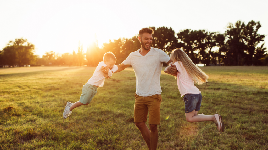 dad with kids