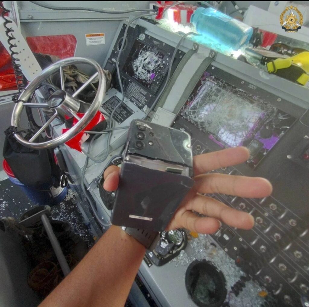This handout photo provided by Armed Forces ofthe Philippines shows communications and navigational equipment on a Philippine Navy Rigid Hull Inflatable Boat, allegedly destroyed by the Chinese Coast Guard to prevent Philippine troops on a resupply mission in the Second Thomas Shoal, at the disputed South China Sea on June 17, 2024. The Philippine military chief demanded Wednesday that China return several rifles and equipment seized by the Chinese coast guard in a disputed shoal and pay for damage in an assault he likened to an act of piracy in the South China Sea.