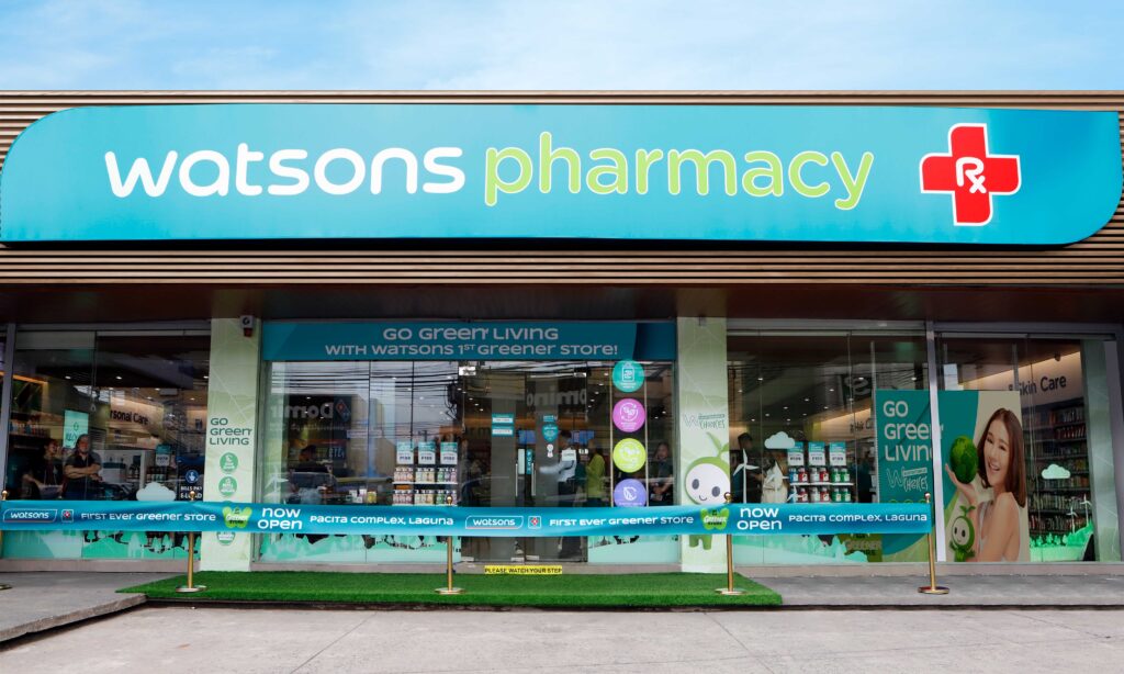 The first Watsons Greener Store, located in San Pedro, Laguna, exemplifies Watsons’ dedication to minimizing environmental impact by utilizing solar energy and energy-efficient appliances
