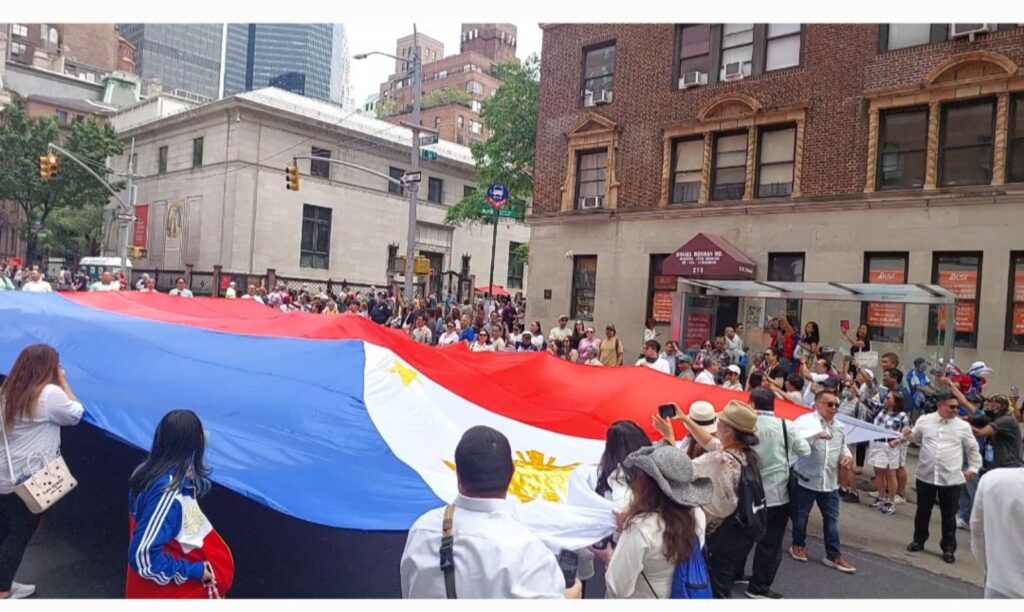 Giant Philippine flag in the Independence Day parade in New York
