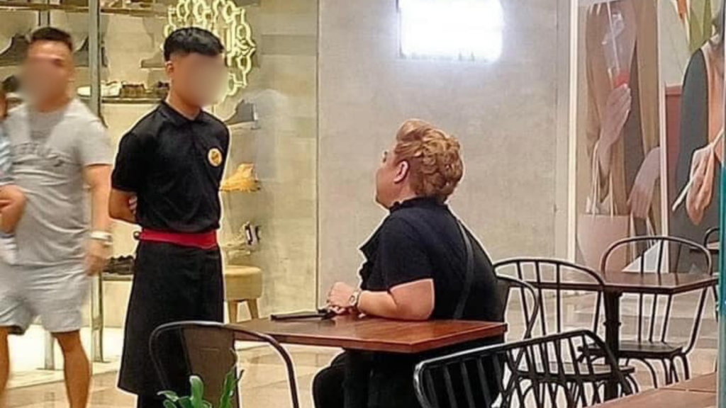 Jude Bacalso incident: 'Humiliated waiter' left feeling distressed. In photo are Jude Bacalso and the waiter in the viral video.