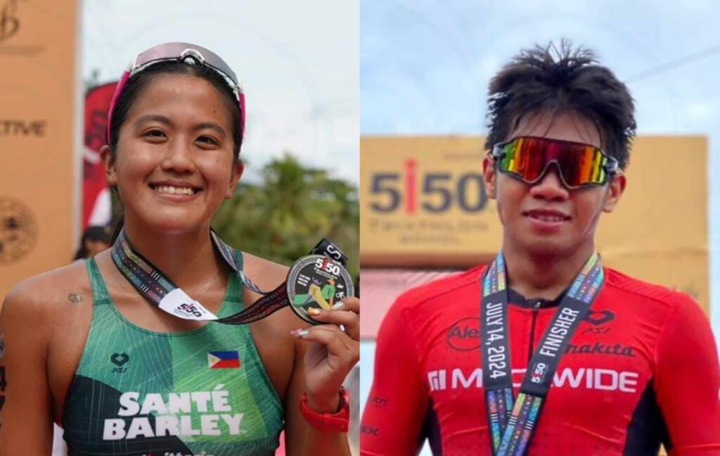 Reig Jr., Burgos rule 5150 Triathlon in Bohol. In photo are Erika Nicole Burgos and Irienold Reig Jr. | 5150 Triathlon Bohol photo