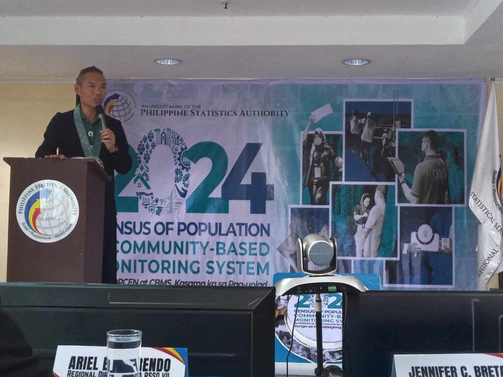 Philippine Statistics Authority Central Visayas (PSA-7) Chief Statistical Specialist Engr. Leopoldo Alfanta Jr. explains the scope and coverage of the 2024 POPCEN-CBMS.