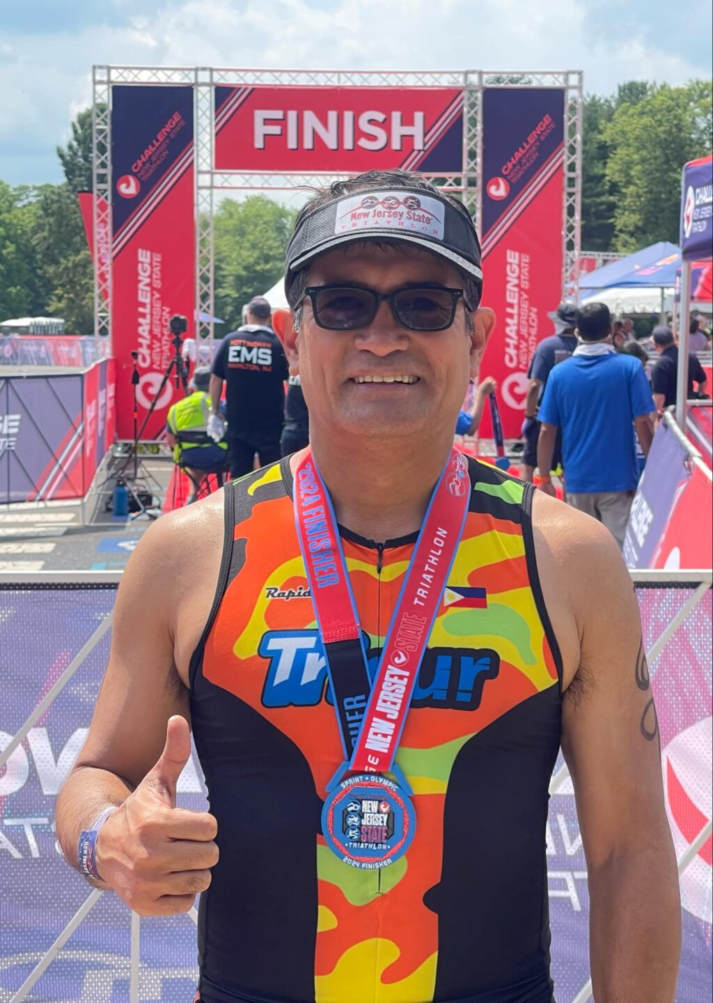 Pinoy Aquaman conquers his 1st US Triathlon in 47 years. Ingemar Macarine during the Challenge New Jersey State Triathlon. | Contributed photo