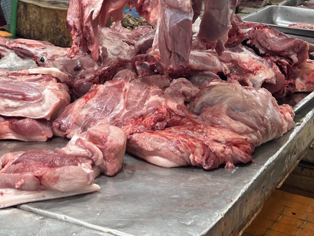 Market Prices Cebu. Fresh cuts of meat are sold at the Mandaue City Public Market. | Emmariel Ares