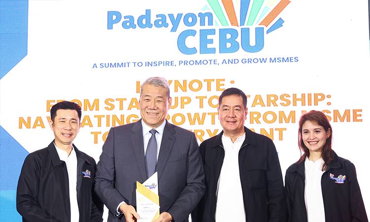 LH Paragon Group Chairman and CEO Mr. Bernie H. Liu (2nd from the left) joined by (from Left to Right) Mr. Regan Rex King, CBM 2024 Overall Chairman, Mr. Jay Yuvallos, CCCI President, Ms. Brigette Garcia, CBM Chair for Innovation and Creativity Committee.