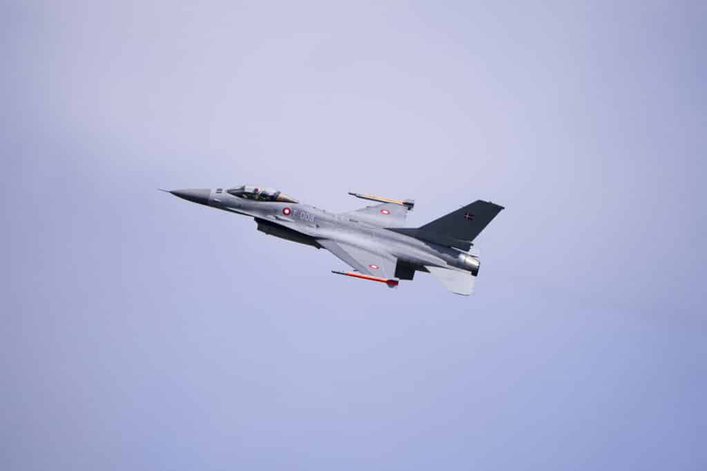 Ukraine receives first F-16 fighter jets from allies - US official. A Danish F-16 aircraft showcases some of its capabilities at a press event on April 16, 2024 at Skrydstrup Air Base in Denmark, where Denmark's Minister of Defence met his Argentinian counterpart. | AFP [FILE PHOTO]