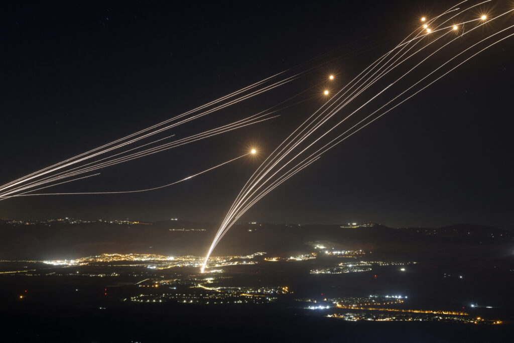 Israel already in ‘multi-front war’ with Iran — Netanyahu. Rockets fired from southern Lebanon are intercepted by Israel's Iron Dome air defence system over the Upper Galilee region in northern Israel, on August 4, 2024, amid ongoing cross-border clashes between Israeli troops and Lebanon's Hezbollah fighters. Middle East tensions soared Saturday as Iran and its allies readied their response to the assassination of Hamas's political leader, blamed on Israel, spurring fears of a regional war. (Photo by Jalaa MAREY / AFP)