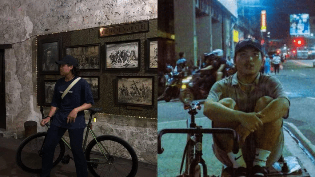 Riding bicycle to work: Some pros and cons. Jabez Cabahug (left) with his bike at Fort San Pedro and Ryan Oledan (right) with his bike along Colon Street. | Contributed photos