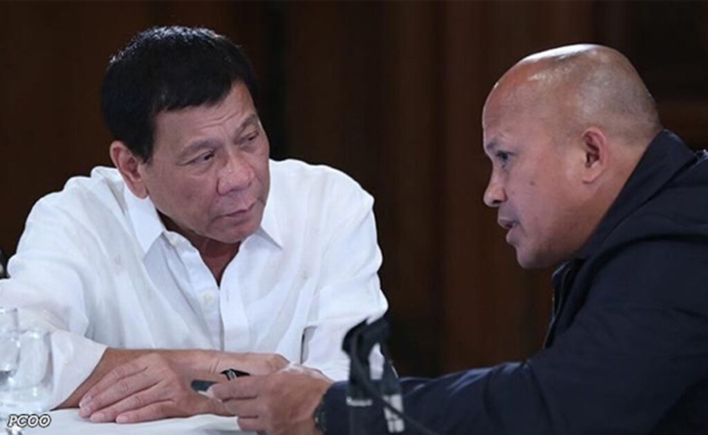 'Bato' dela Rosa reiterates call: Help gov’t fight illegal drugs. In photo is then President Rodrigo Duterte and Senator Ronald "Bato" dela Rosa. [FILE PHOTO] MALACAÑANG FILE