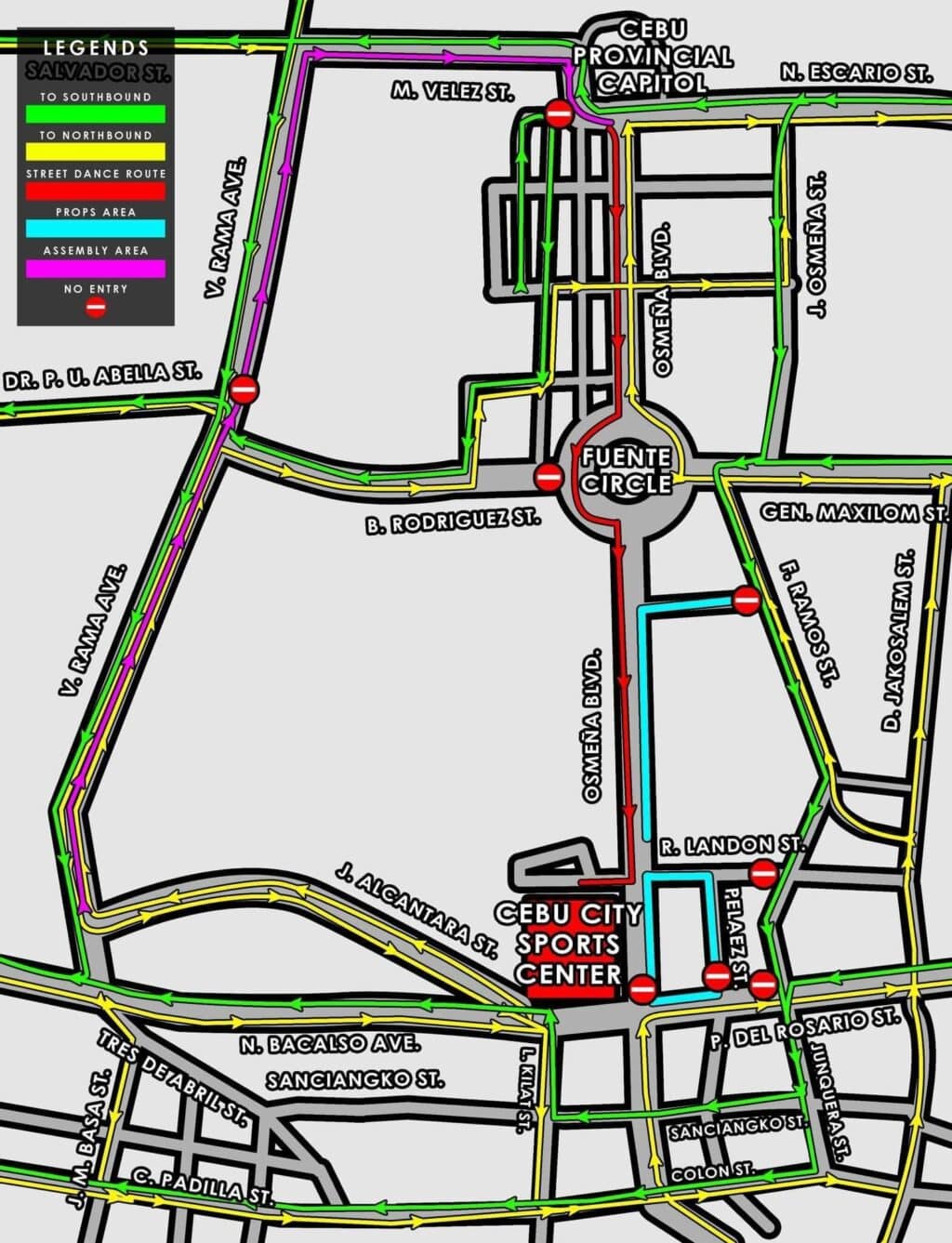 Cebu City road closures on Aug. 25 for Pasigarbo sa Sugbo