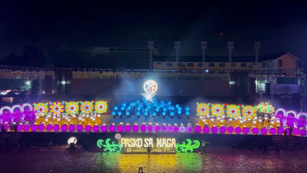 Pasigarbo sa Sugbo 2024: List of winners: In photo is the Naga City contingent illuminating the Cebu City Sports Center in the performance for the Pasigarbo sa Sugbo 2024 Ritual Showdown.